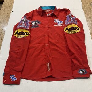 Rancho Semental Estilo Reparo Shirt Red rojo Manga Larga long sleeve Large